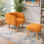 Atelier Del Sofa Conjunto de Sillón y Puff Lotus - Naranja